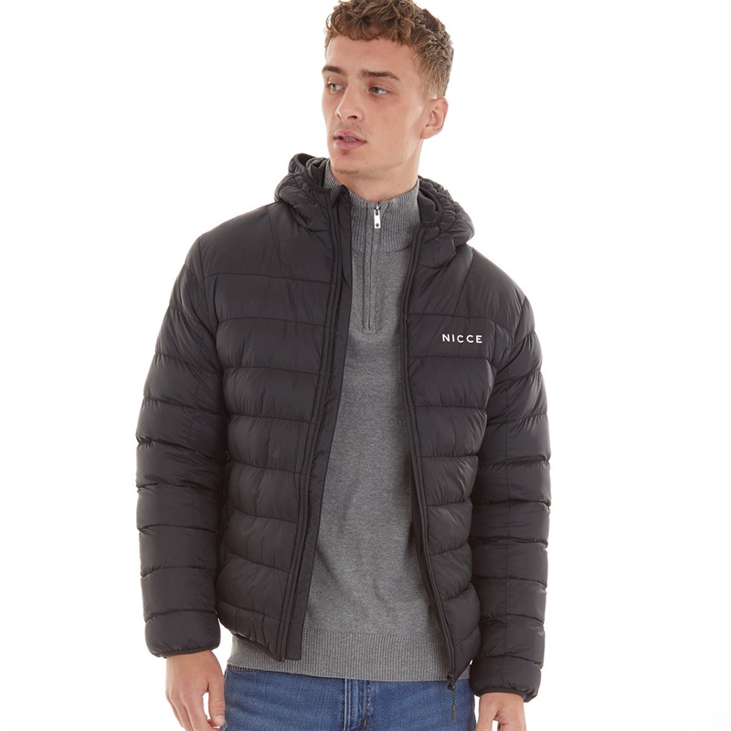Mens Lionel Zip Through Padded Jacket Black