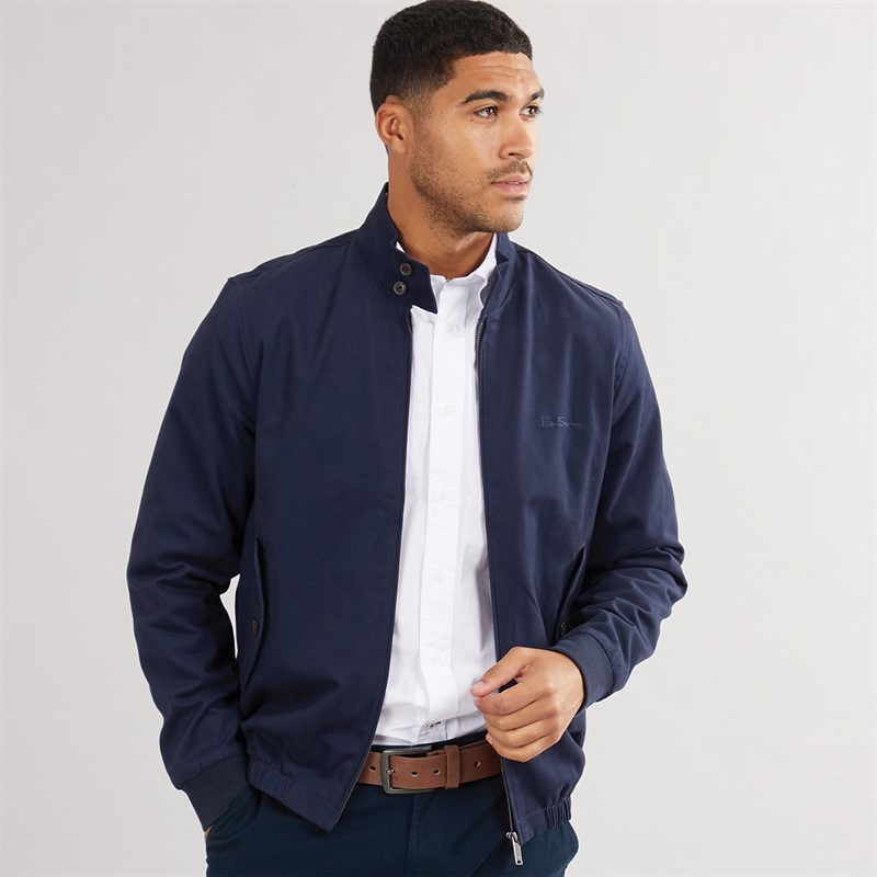 Mens Signature Harrington Jacket Dark Navy