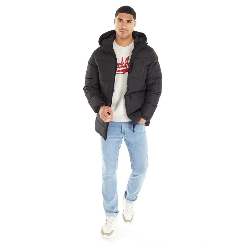 Mens Weng Heavy Long Puffer Jacket Black 4 Mens Weng Heavy Long Puffer Jacket Black