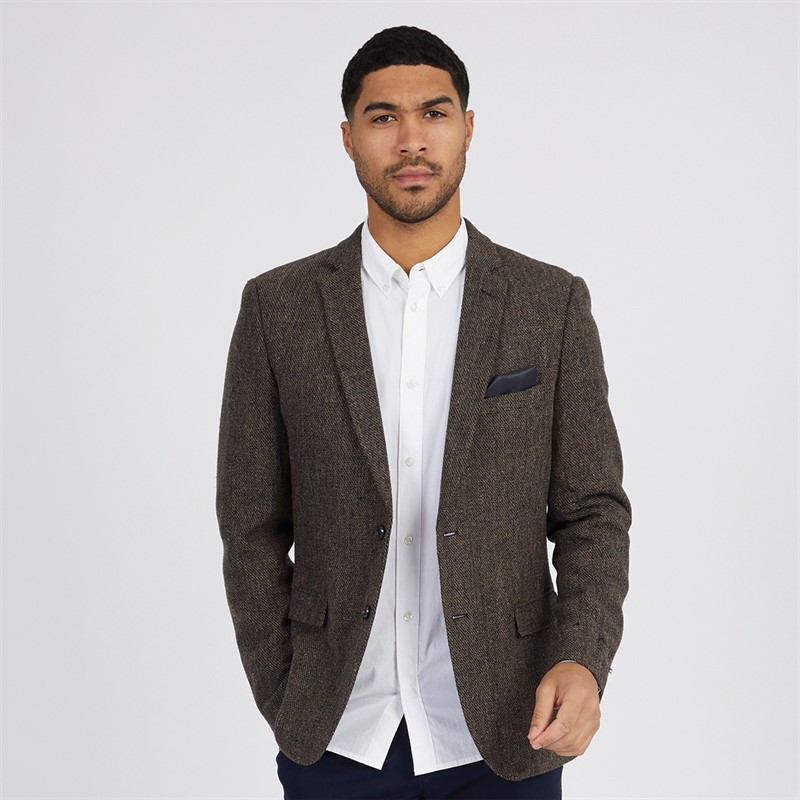 Mens Tweed Blazer Brown
