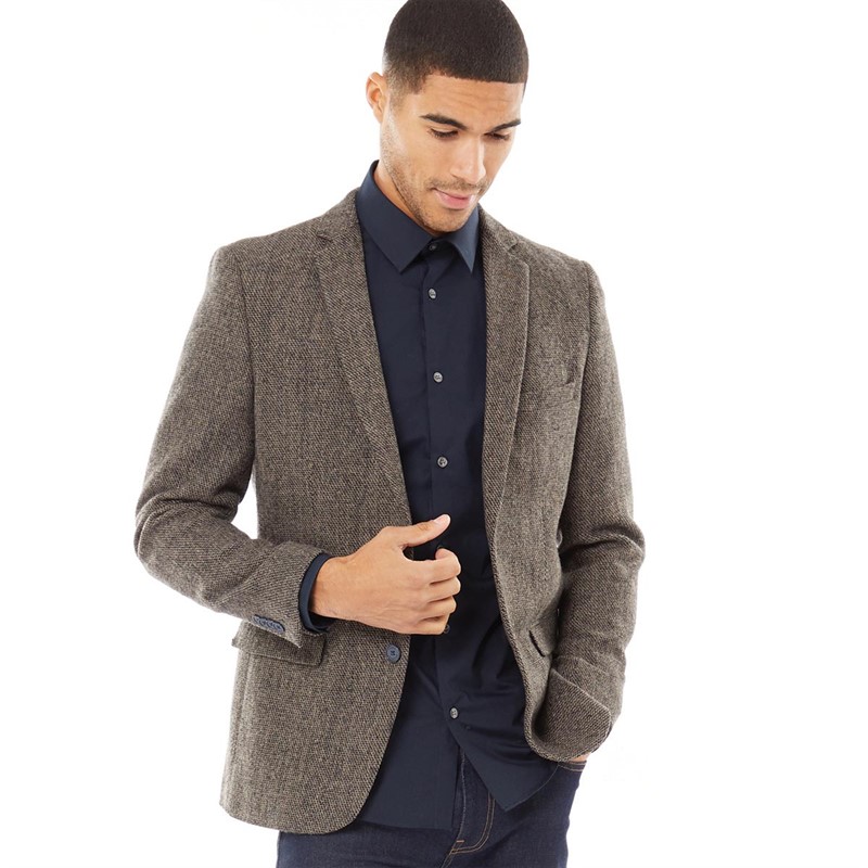 Mens Tweed Blazer Brown