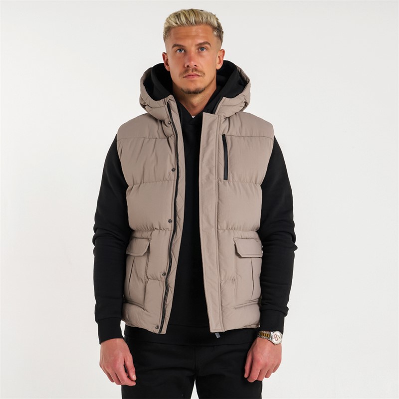 Mens Aaronson Gilet Taupe