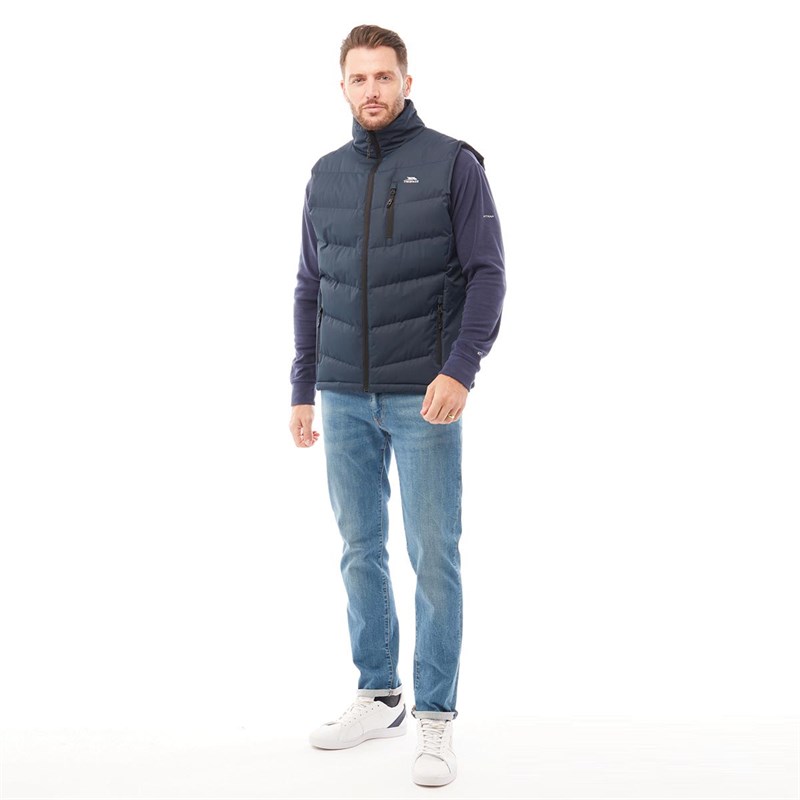 Mens Brecker Padded Gilet Vest Navy 3 Mens Brecker Padded Gilet Vest Navy