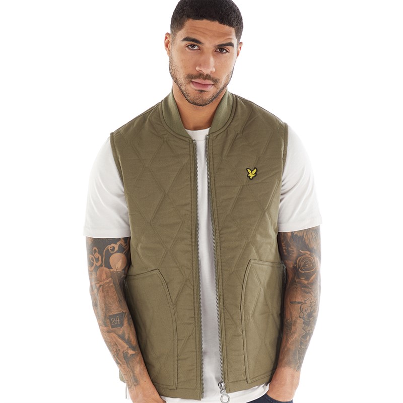 Mens Quilted Gilet Linden Khaki 1 Mens Quilted Gilet Linden Khaki