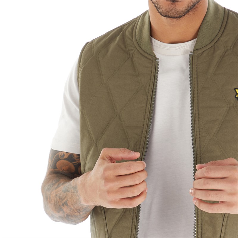 Mens Quilted Gilet Linden Khaki 3 Mens Quilted Gilet Linden Khaki