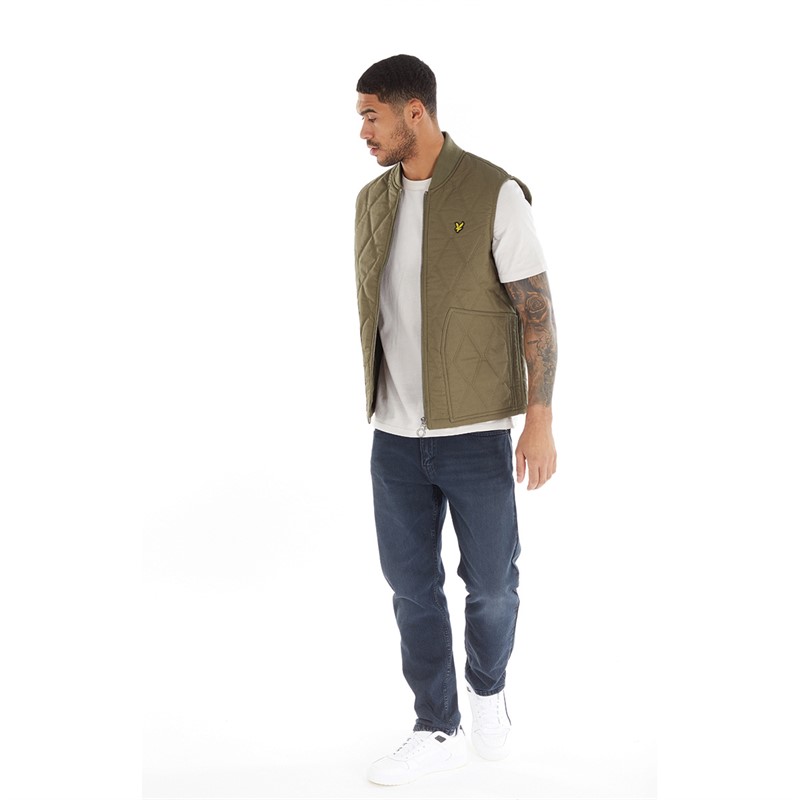 Mens Quilted Gilet Linden Khaki 4 Mens Quilted Gilet Linden Khaki