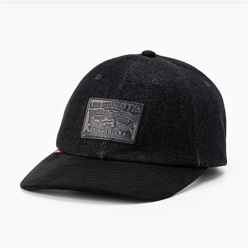 Mens Relaxed Dad Heritage Cap Black Rinse 2