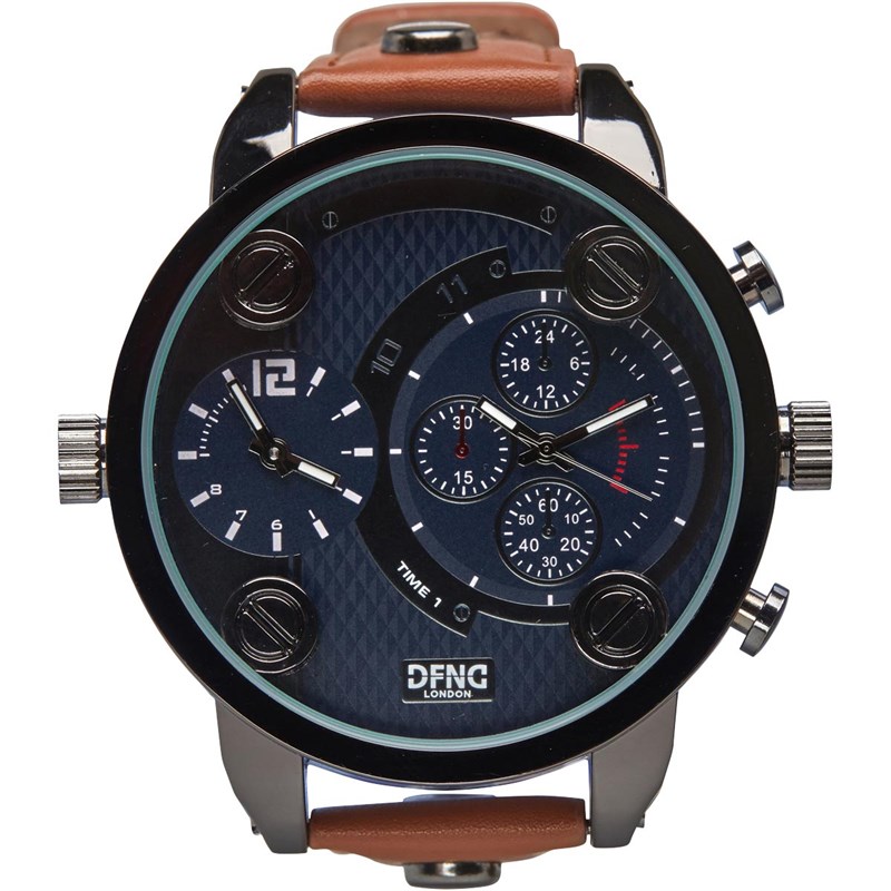 Mens Multi Dial Strap Watch Brown