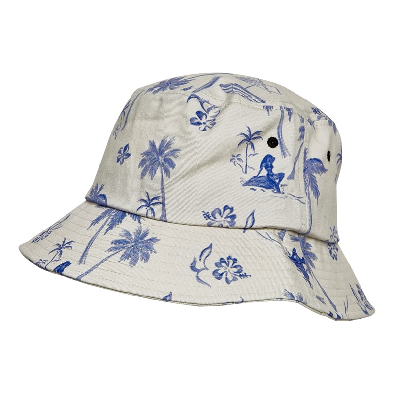 Mens Resort Print Bucket Hat Tofu/Limoge