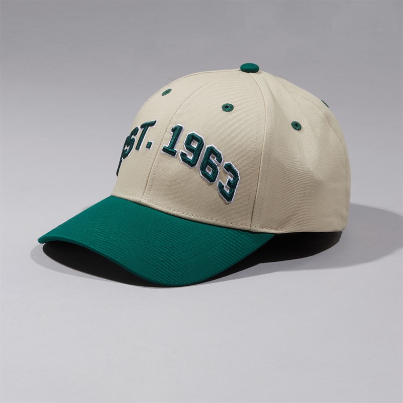 Mens Varsity Baseball Cap Fog/Forest Green
