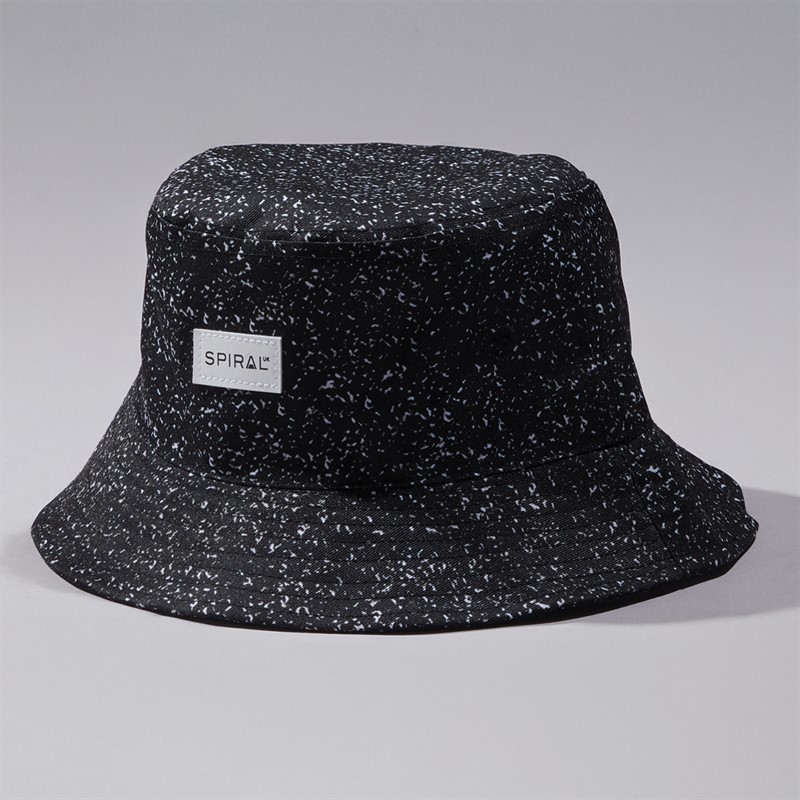 Mens Bucket Hat Black Speckles