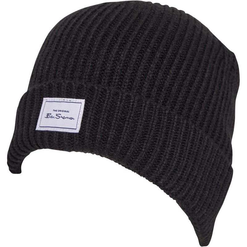 Mens Chunky Rib Beanie Black