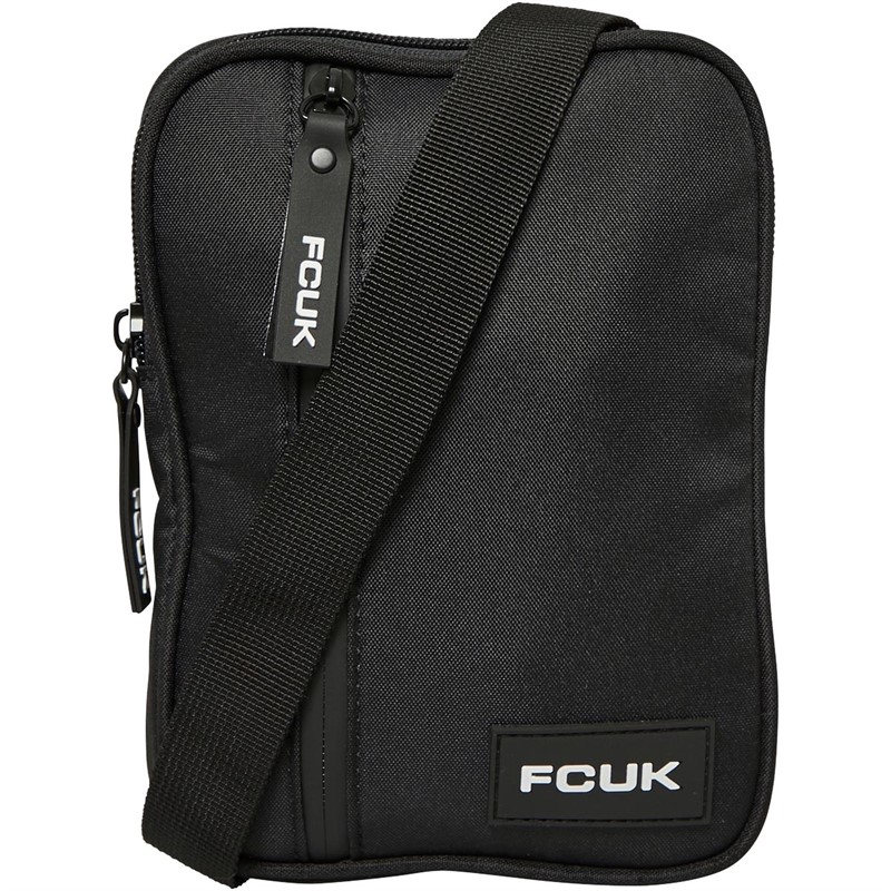 Mens FCUK Flight Bag Black/White 1 Mens FCUK Flight Bag Black/White