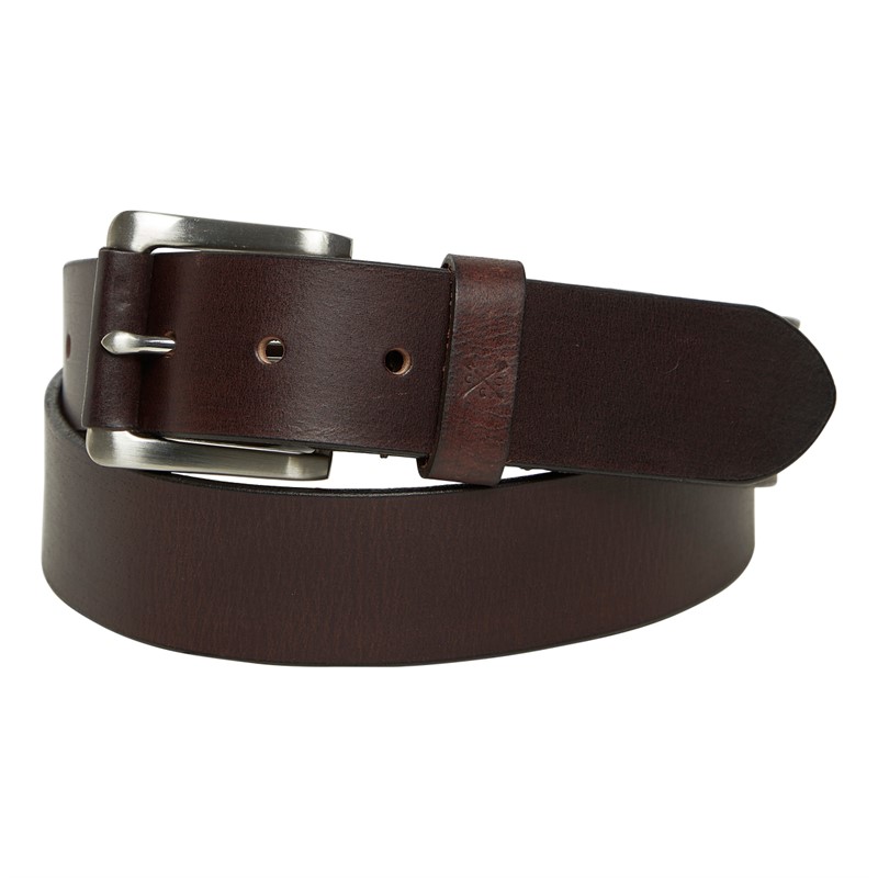 Mens Pembroke Leather Roller Belt Chocolate