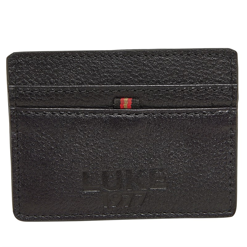 Mens Milled Card Holder Black