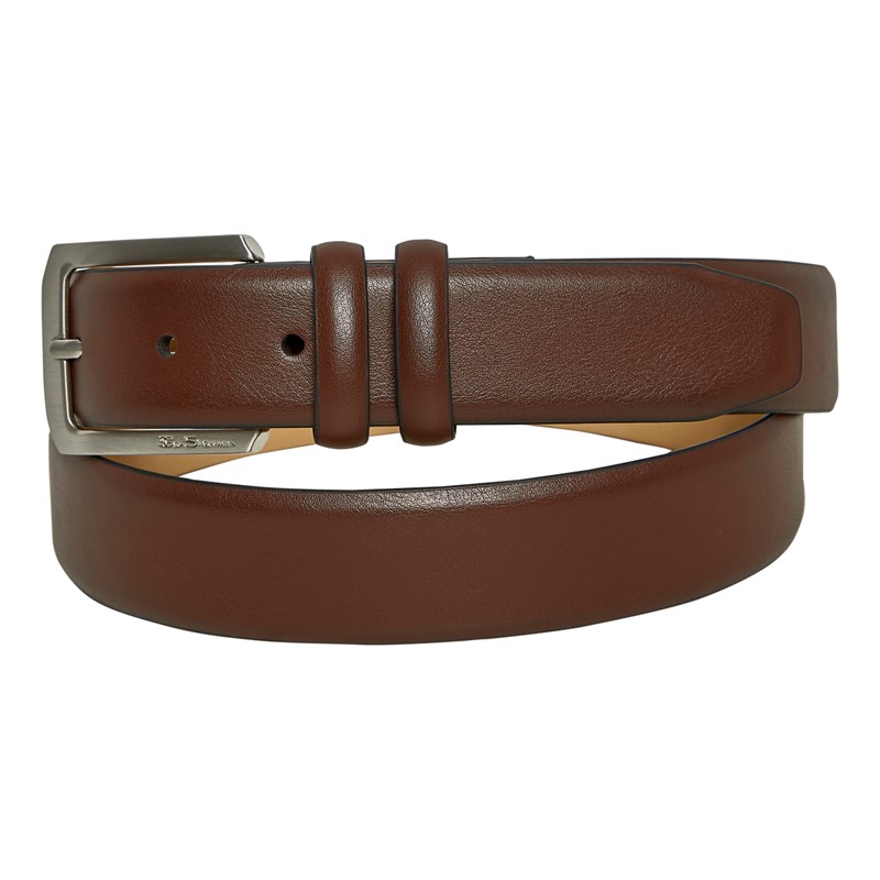 Mens Elm Smooth Gain Belt Cognac