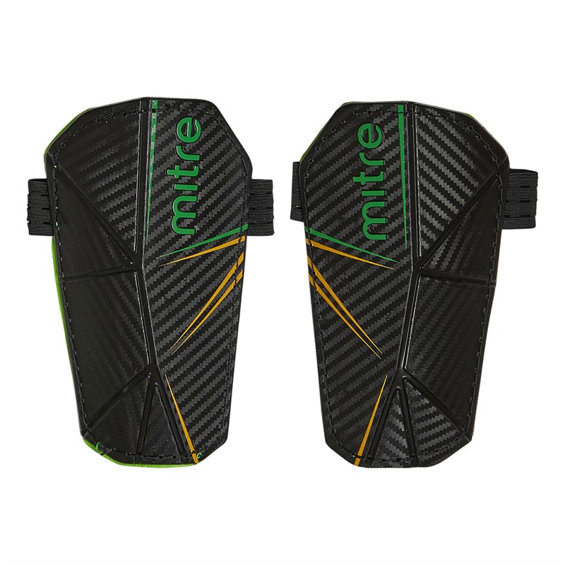 Delta Ankle Protect Shinguards Black/Green/Yellow