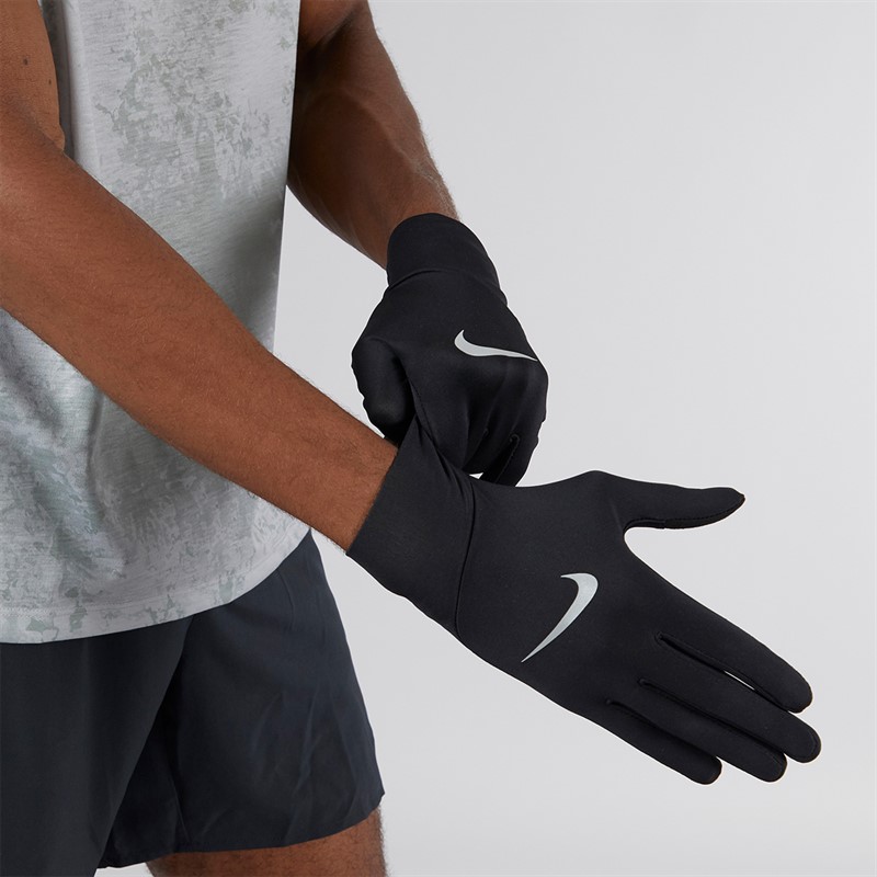 Mens Pacer Lightweight Running Gloves Black/Black/Silver