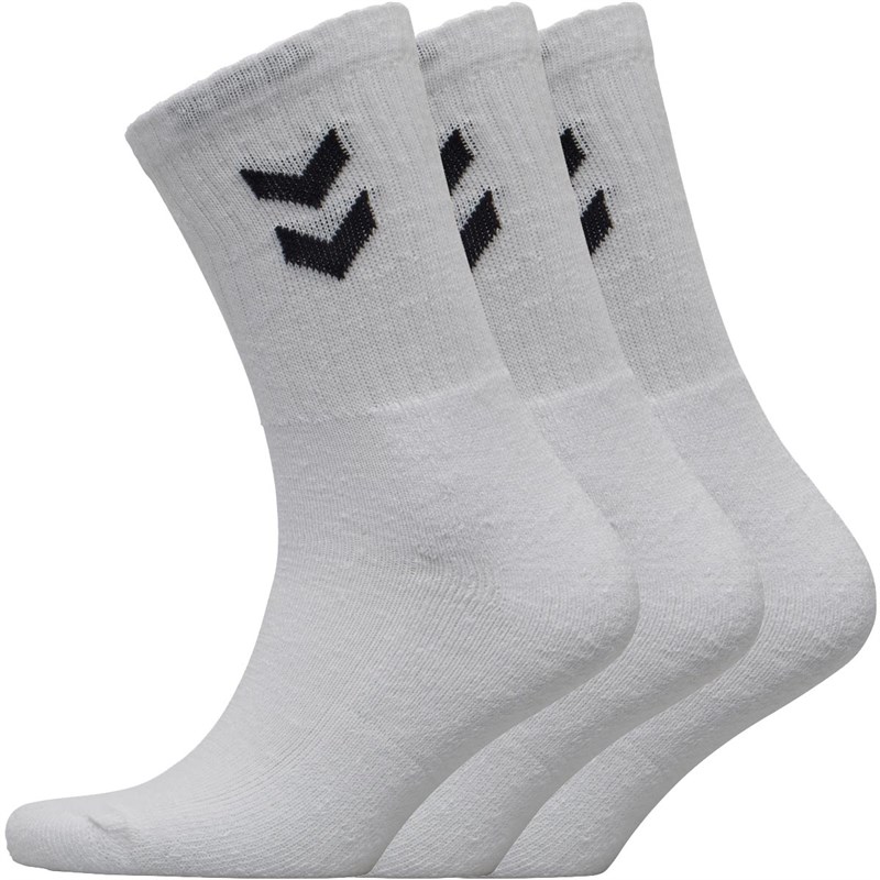 Three Pack Crew Socks White