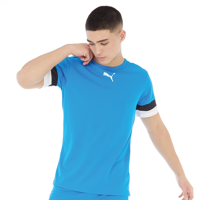 Mens teamRISE Training Jersey Electric Blue Lemonade/ Black/ White
