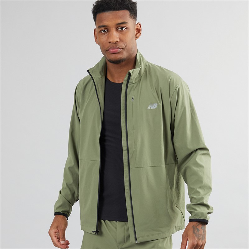 Mens Stretch Woven Full Zip Training Jacket Dark Olivine