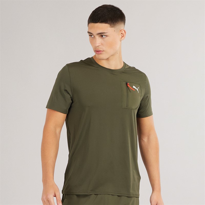 Mens Flex Tech Cargo T-Shirt Dark Olive