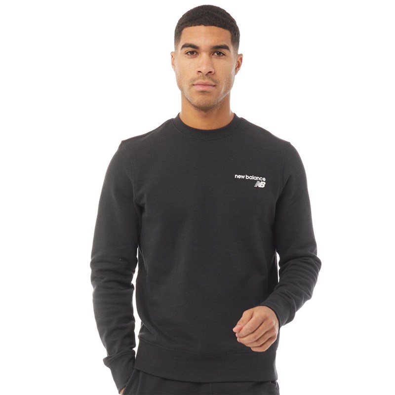 Mens Fleece Crew Sweat Black