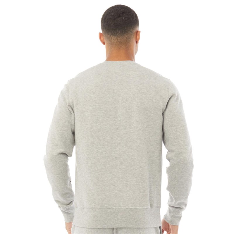 Mens Fleece Crew Sweat Athletic Grey 2 Mens Fleece Crew Sweat Athletic Grey