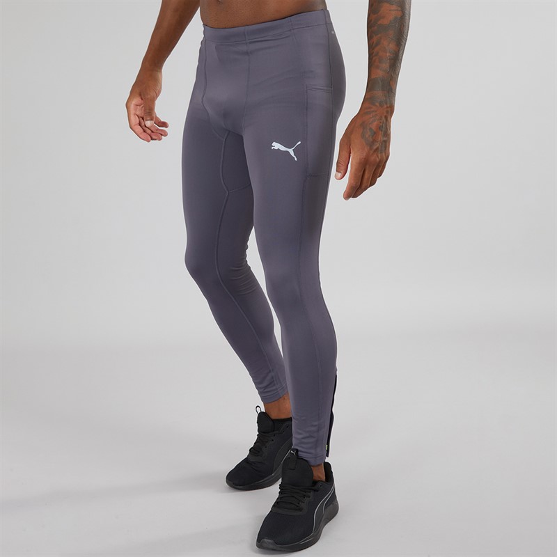 Mens Run Brushed Running Tights Galactic Gray