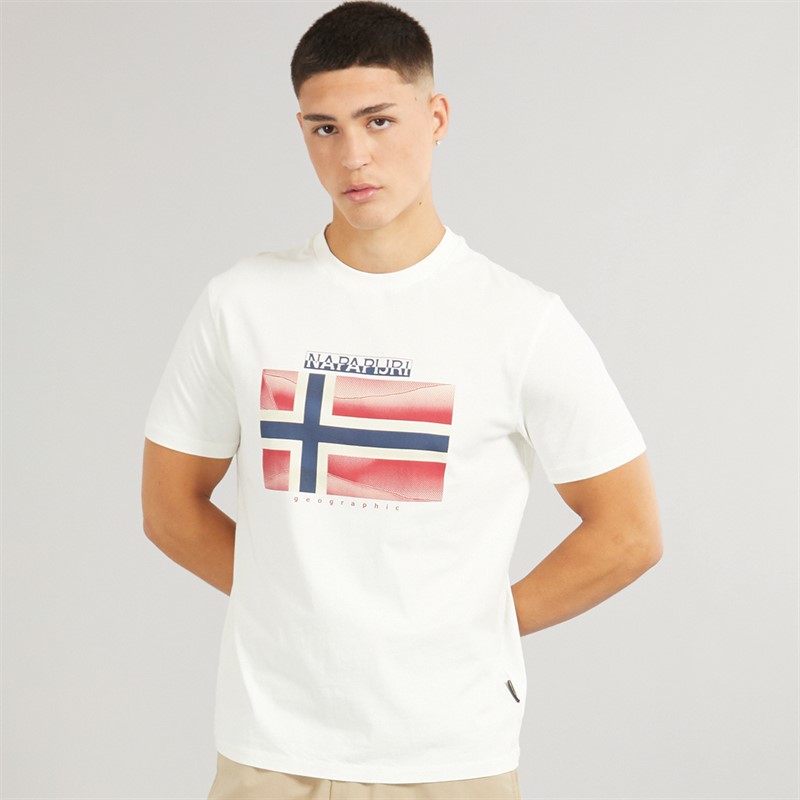 Mens Lari Flag Logo T-Shirt White Heron 1 Mens Lari Flag Logo T-Shirt White Heron
