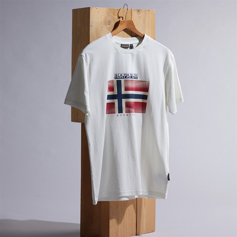 Mens Lari Flag Logo T-Shirt White Heron 3 Mens Lari Flag Logo T-Shirt White Heron