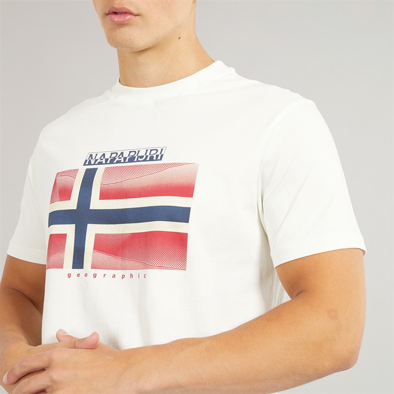 Mens Lari Flag Logo T-Shirt White Heron 4 Mens Lari Flag Logo T-Shirt White Heron