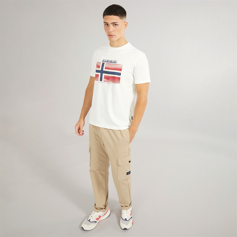 Mens Lari Flag Logo T-Shirt White Heron 5 Mens Lari Flag Logo T-Shirt White Heron