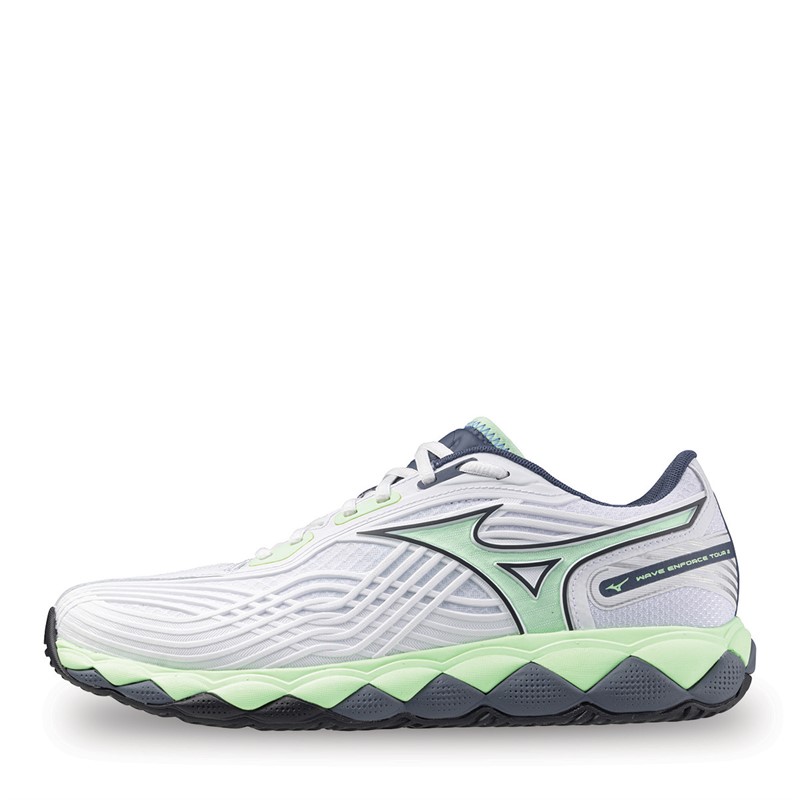 Wave Enforce Tour 2 All Court Tennis Shoes White/Neo Mint/Vintage Indigo