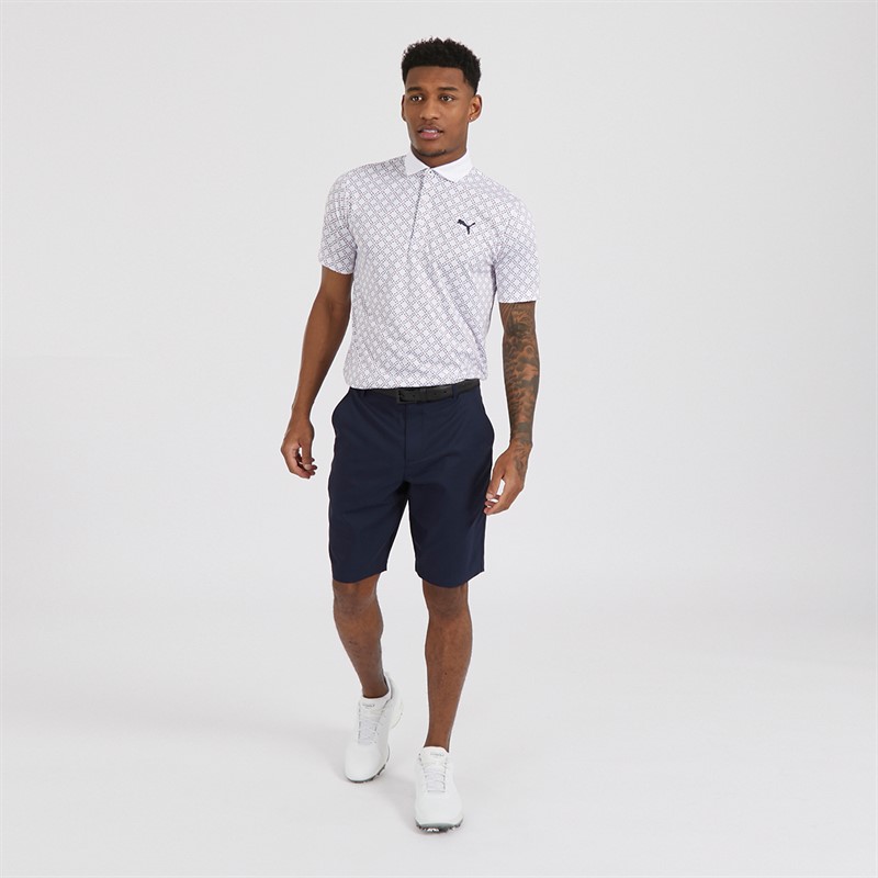 Mens Golf Eaton Polo White Glow/Deep Navy 4 Mens Golf Eaton Polo White Glow/Deep Navy