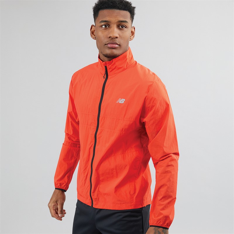Mens Athletics Water Resistant Packable Running Jacket Red