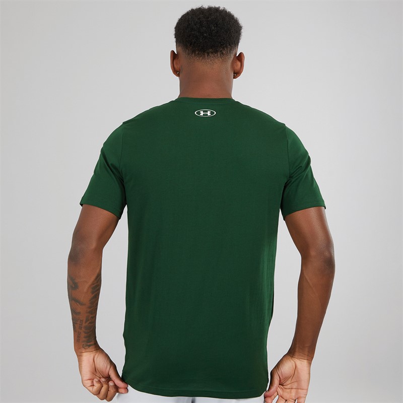 Mens UA Sportstyle Logo Short Sleeve T-shirt Green/White 2 Mens UA Sportstyle Logo Short Sleeve T-shirt Green/White