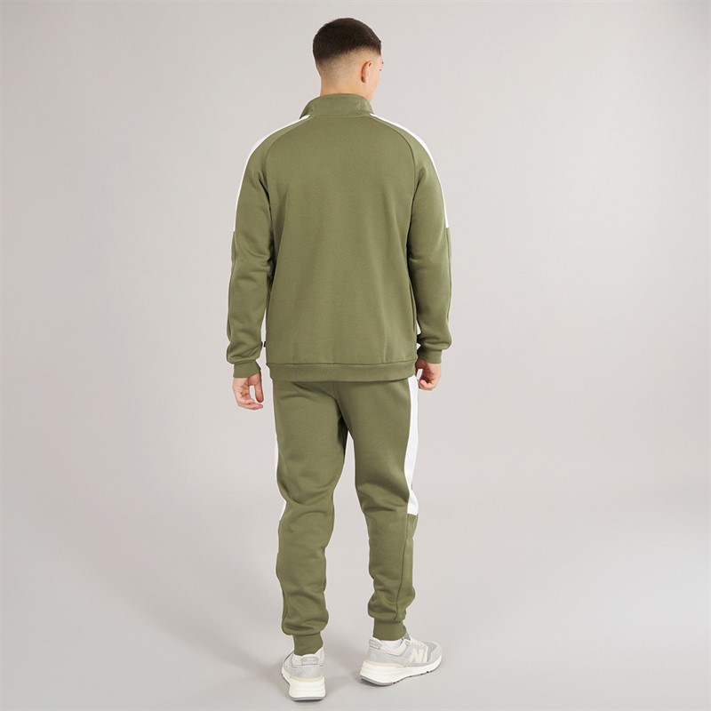 Mens Essentials Fleece Tracksuit Olive 2 Mens Essentials Fleece Tracksuit Olive