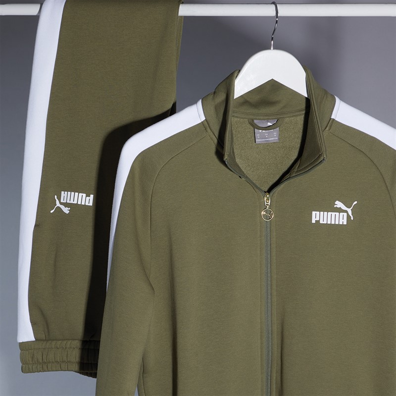 Mens Essentials Fleece Tracksuit Olive 3 Mens Essentials Fleece Tracksuit Olive