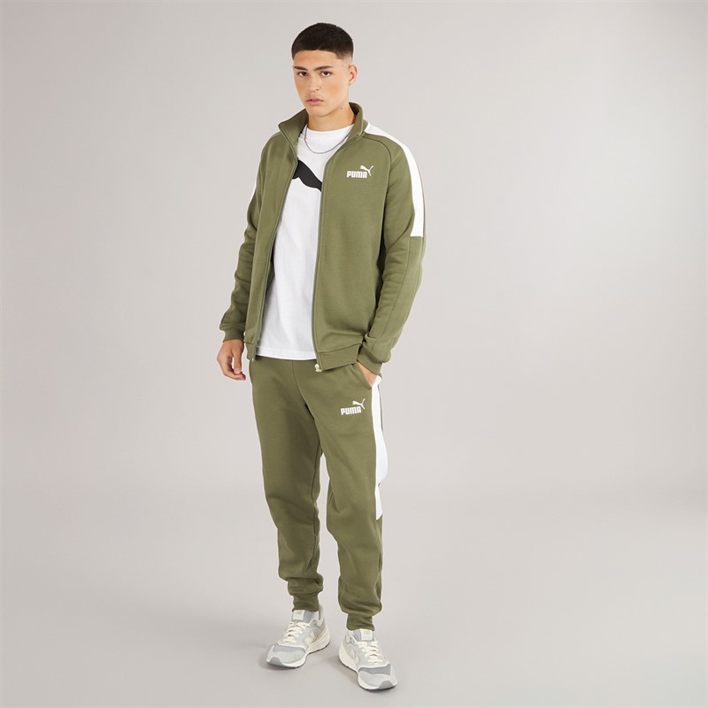 Mens Essentials Fleece Tracksuit Olive 4 Mens Essentials Fleece Tracksuit Olive