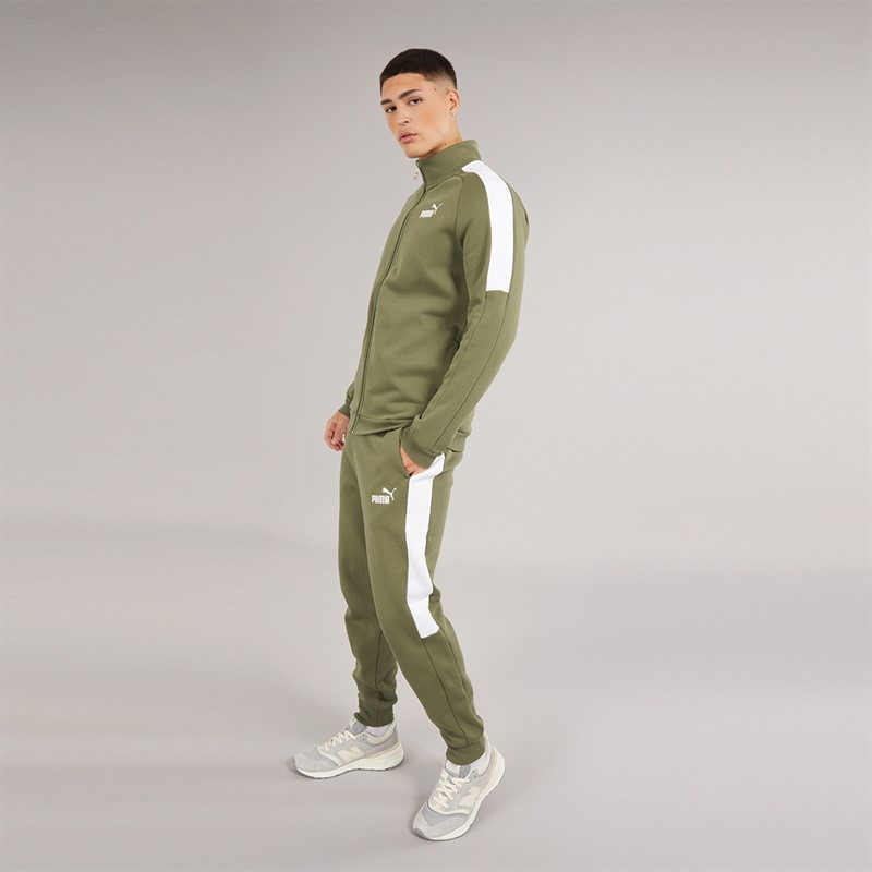 Mens Essentials Fleece Tracksuit Olive 5 Mens Essentials Fleece Tracksuit Olive