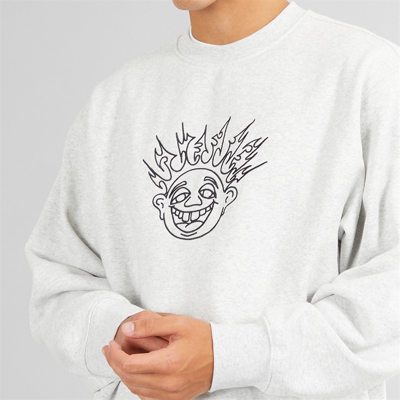 Mens Skate Smile Spike Sweatshirt Ash Heather 3 Mens Skate Smile Spike Sweatshirt Ash Heather