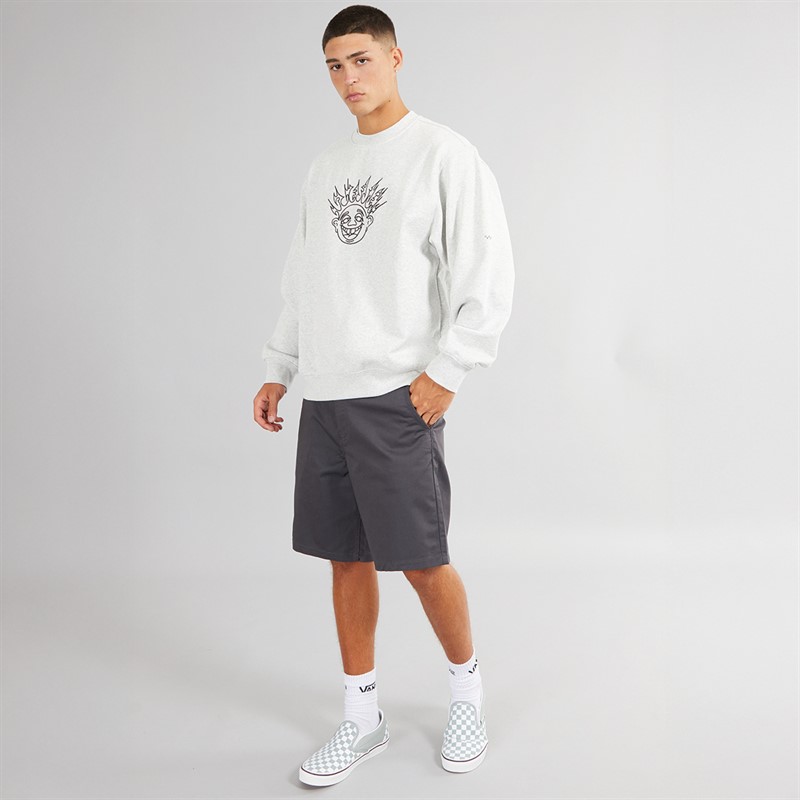 Mens Skate Smile Spike Sweatshirt Ash Heather 4 Mens Skate Smile Spike Sweatshirt Ash Heather