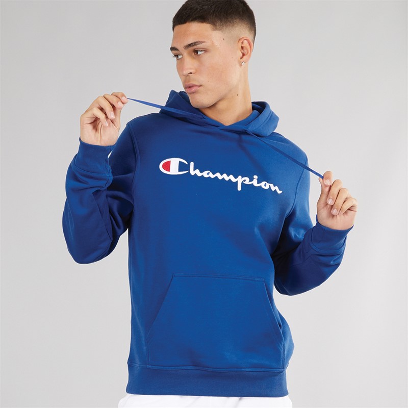 Mens Icons Logo Hoodie Blue 1 Mens Icons Logo Hoodie Blue