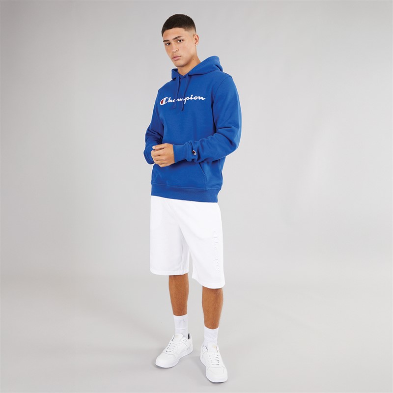 Mens Icons Logo Hoodie Blue 3 Mens Icons Logo Hoodie Blue