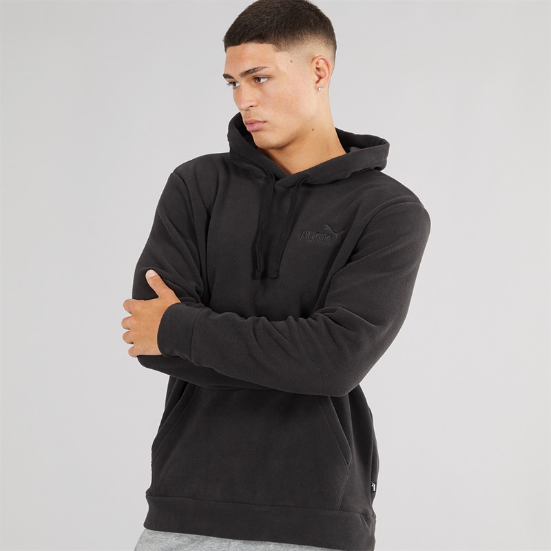Mens Essentials Elevated Polarfleece Hoodie Black 1 Mens Essentials Elevated Polarfleece Hoodie Black