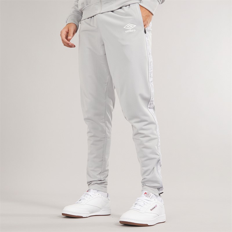 Mens Active Style Taped Tricot Pants Grey/White