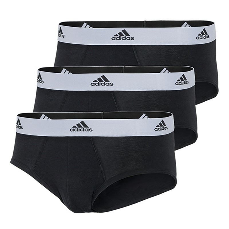 Mens Active Flex Cotton Three Pack Briefs Black