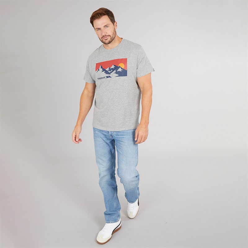 Mens Olsson Front Logo T-Shirt Grey 4 Mens Olsson Front Logo T-Shirt Grey