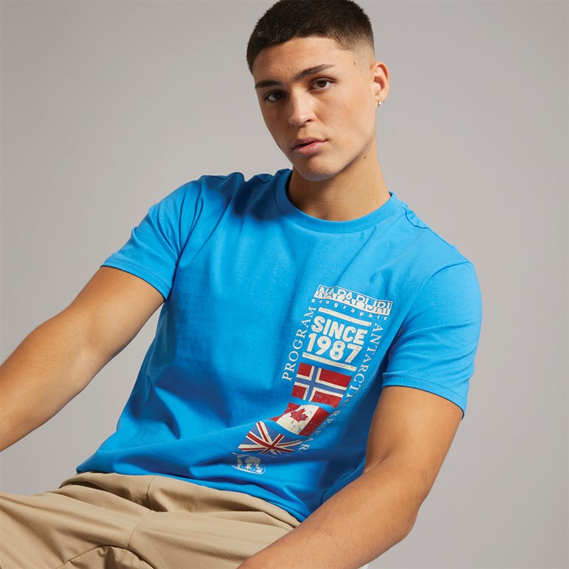 Mens Turin Graphic Logo T-Shirt French Blue